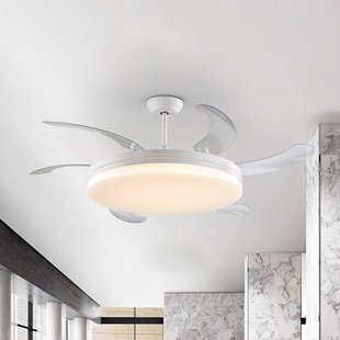 Schuller Valencia LED plafondventilator Vento wit/transparant, DC Ø 150 cm stil