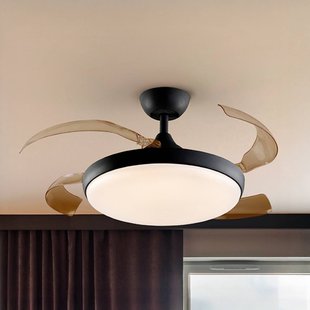 Schuller Valencia LED plafondventilator Venturi zwart/rookkleurig DC Ø 106 cm stil
