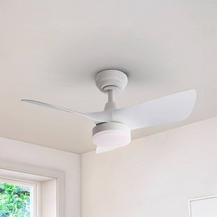 Schuller Valencia LED plafondventilator Tropic, wit, Ø 76 cm, stil, CCT