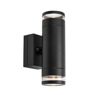 Markslöjd LED buiten wandlamp Luno, zwart, 2-lamps, IP65, dimbaar.