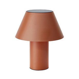 Markslöjd LED tafellamp op zonne-energie Vivo, bruin, IP44, hoogte 30 cm, dimbaar.