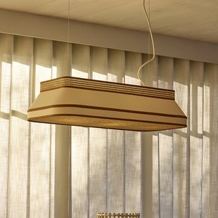 MARKET SET Hanglamp Square, 88 x 38 cm, crème, textiel, E27