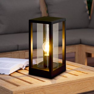 EGLO Sokkellamp Cascinetta, breedte 15 cm, zwart, metaal