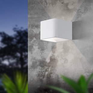 EGLO LED buiten wandlamp Doninni 1, wit, breedte 13 cm, 2-lamps