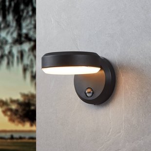 EGLO LED buiten wandlamp Fornaci, zwart, breedte 16 cm, sensor