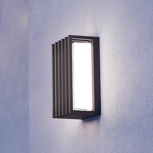 EGLO LED buiten wandlamp Genovese, zwart, hoogte 24 cm, sensor