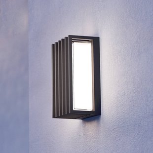 EGLO LED buiten wandlamp Genovese, zwart, hoogte 24 cm, metaal