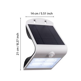 EGLO Lamozzo zonne-LED wandlamp, wit, hoogte 21 cm, sensor