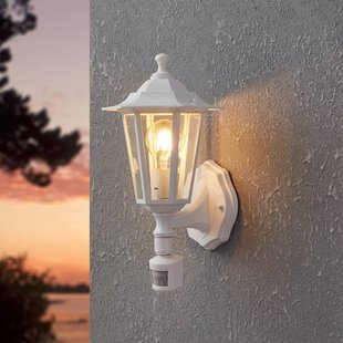 EGLO Buitenwandlamp Laterna 5, wit, hoogte 36 cm, metaal, sensor
