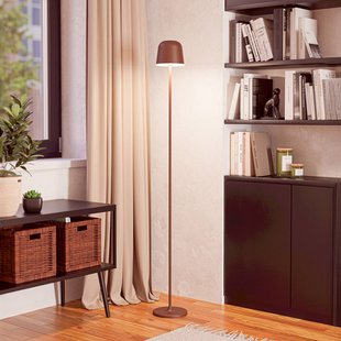 EGLO LED-terraslamp op accu Mannera-L, roestkleurig, hoogte 140 cm