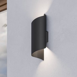 EGLO Montarello LED buiten wandlamp, zwart, hoogte 27 cm, metaal