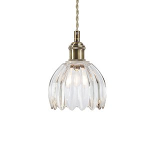 Markslöjd Hanglamp Gota, oud messing/helder, glas, Ø 13 cm, stekker