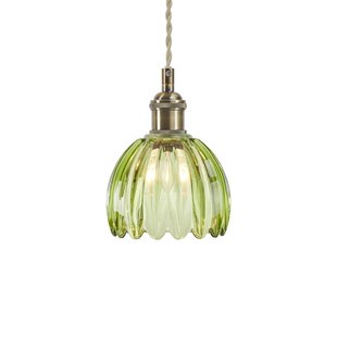 Markslöjd Hanglamp Gota, oud messing/groen, glas, Ø 13 cm, stekker