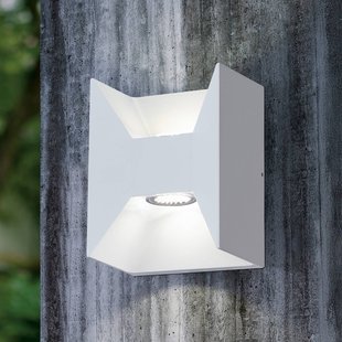 EGLO LED buiten wandlamp Morino, wit, hoogte 18 cm, metaal