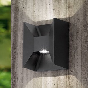 EGLO LED buiten wandlamp Morino, zwart, hoogte 18 cm, metaal