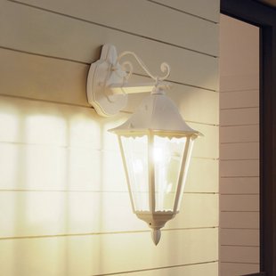 EGLO Buitenwandlamp Navedo, wit, hoogte 47 cm, metaal, naar beneden gericht