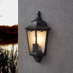 EGLO Buitenwandlamp Navedo, zwart/zilver, hoogte 43 cm, vlak met de muur