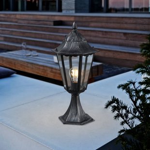 EGLO Sokkellamp Navedo, zwart/zilver, hoogte 47 cm