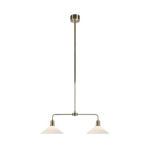 Markslöjd Hanglamp Vela, oud messing, 2-lamps, glas, lengte 75 cm