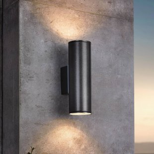 EGLO Wandlamp Riga, antraciet, hoogte 20 cm, metaal, 2-lamps