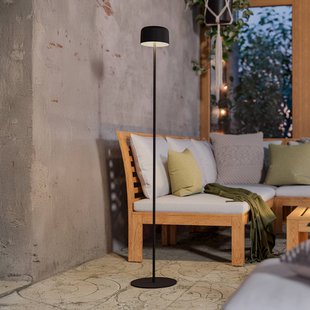 EGLO Roccanova-L zonne-energie LED-terraslamp, zwart, hoogte 120 cm