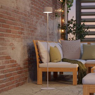 EGLO Roccanova-L zonne-energie LED-terraslamp, wit, hoogte 120 cm