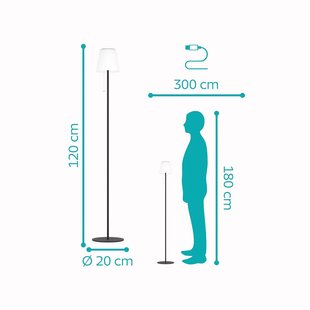 EGLO Scordiano-L zonne-energie LED-terraslamp, zwart, hoogte 120 cm