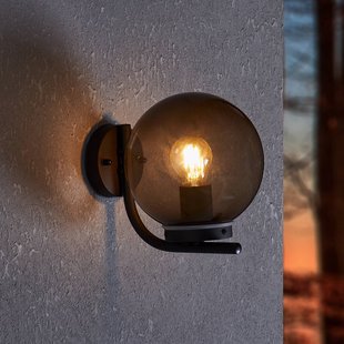 EGLO Buitenwandlamp Taverna, zwart/bruin, uitval 27 cm