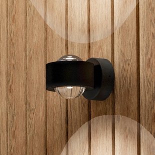 EGLO LED buiten wandlamp Treviolo, zwart, uitval 12 cm, 2-lamps