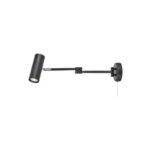 Markslöjd LED wandlamp Arlo, zwart, stekker, lengte 55 cm, dimbaar