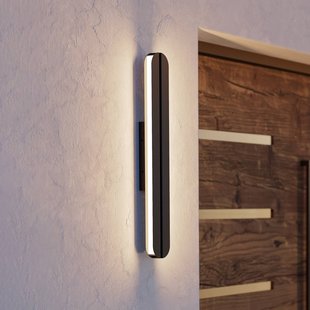 EGLO LED buiten wandlamp Vascella, zwart, breedte 60 cm, metaal
