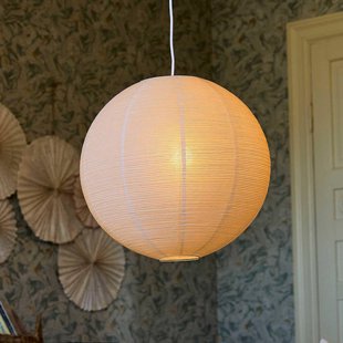 PR Home Hanglamp Haru, beige, Ø 50 cm, papier, E27, kabel wit
