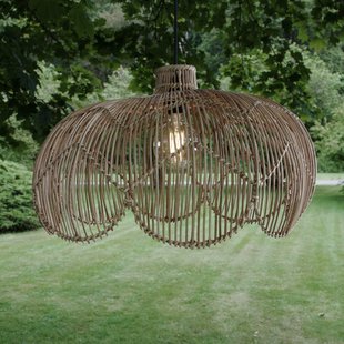 PR Home Buiten hanglamp Belle, natuurlijk rotan, Ø 53 cm, stekker IP44