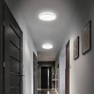 Briloner LED badkamer plafondlamp Slim Drip, wit, Ø 29 cm, IP44