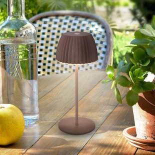 Briloner LED-batterij-tafellamp Brilo unplugged Riffle, 20 cm, umbrasand