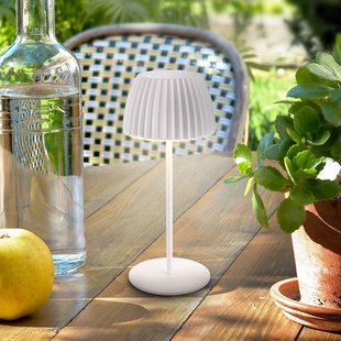 Briloner LED tafellamp Brilo unplugged Riffle, 20 cm, wit