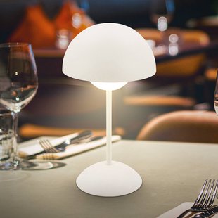 Briloner LED tafellamp Kugle, wit, metaal, IP44, dimbaar