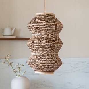 GOOD & MOJO hanglamp Barbados, naturel/bruin, Ø 40 cm, E27