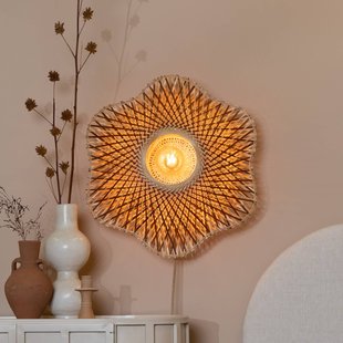 GOOD & MOJO wandlamp Madura, Ø 60 cm, naturel/bruin, stekker