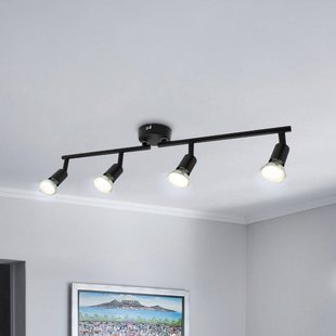 B.K. Licht Plafondlamp Jade, zwart, 4-lamps, GU10 LED, 3.000 K