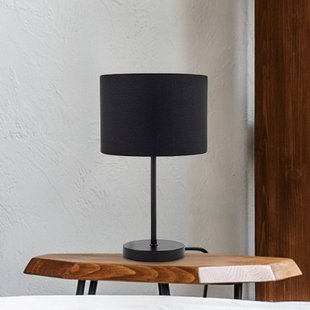 B.K. Licht Tafellamp Kari, zwart/goud, hoogte 33 cm, textiel, E27