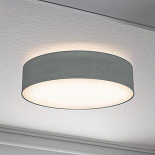 B.K. Licht Plafondlamp Litora, grijs, Ø 38 cm, textiel, E27