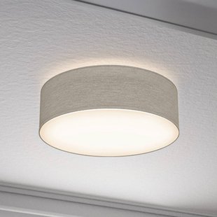 B.K. Licht Plafondlamp Litora, taupe, Ø 30 cm, textiel, E27