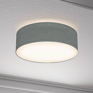 B.K. Licht Plafondlamp Litora, grijs, Ø 30 cm, textiel, E27