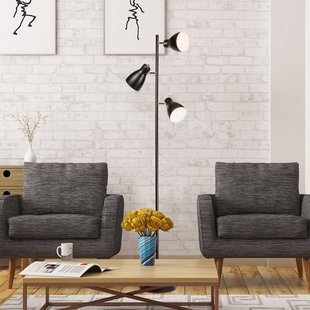 B.K. Licht Vloerlamp Gide, 3-lamps, zwart, metaal, E27