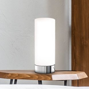 B.K. Licht Tafellamp Gari, hoogte 24,5 cm, chroom/wit, glas, E14