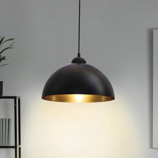 B.K. Licht Hanglamp Goldi set van 2, zwart/goud, Ø 30 cm, metaal, E27