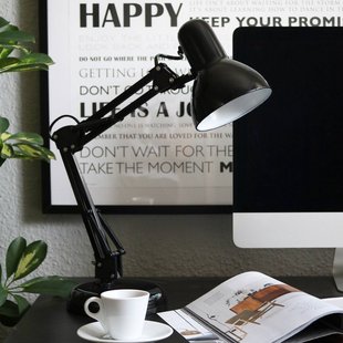 B.K. Licht Bureaulamp Hera, zwart, metaal, hoogte 53 cm, E14