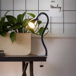 B.K. Licht Klemlamp Lauri, zwart, 3-traps dimbaar, GU10 LED 3.000 K