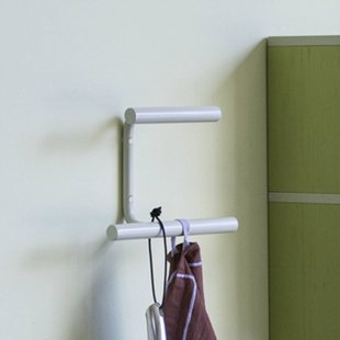 Hübsch Wandkapstok Flip, lichtgrijs, breedte 20 cm, metaal